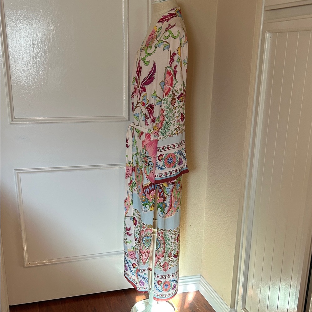 Zara Floral Multicolor Kimono Robe - Picture 5 of 9
